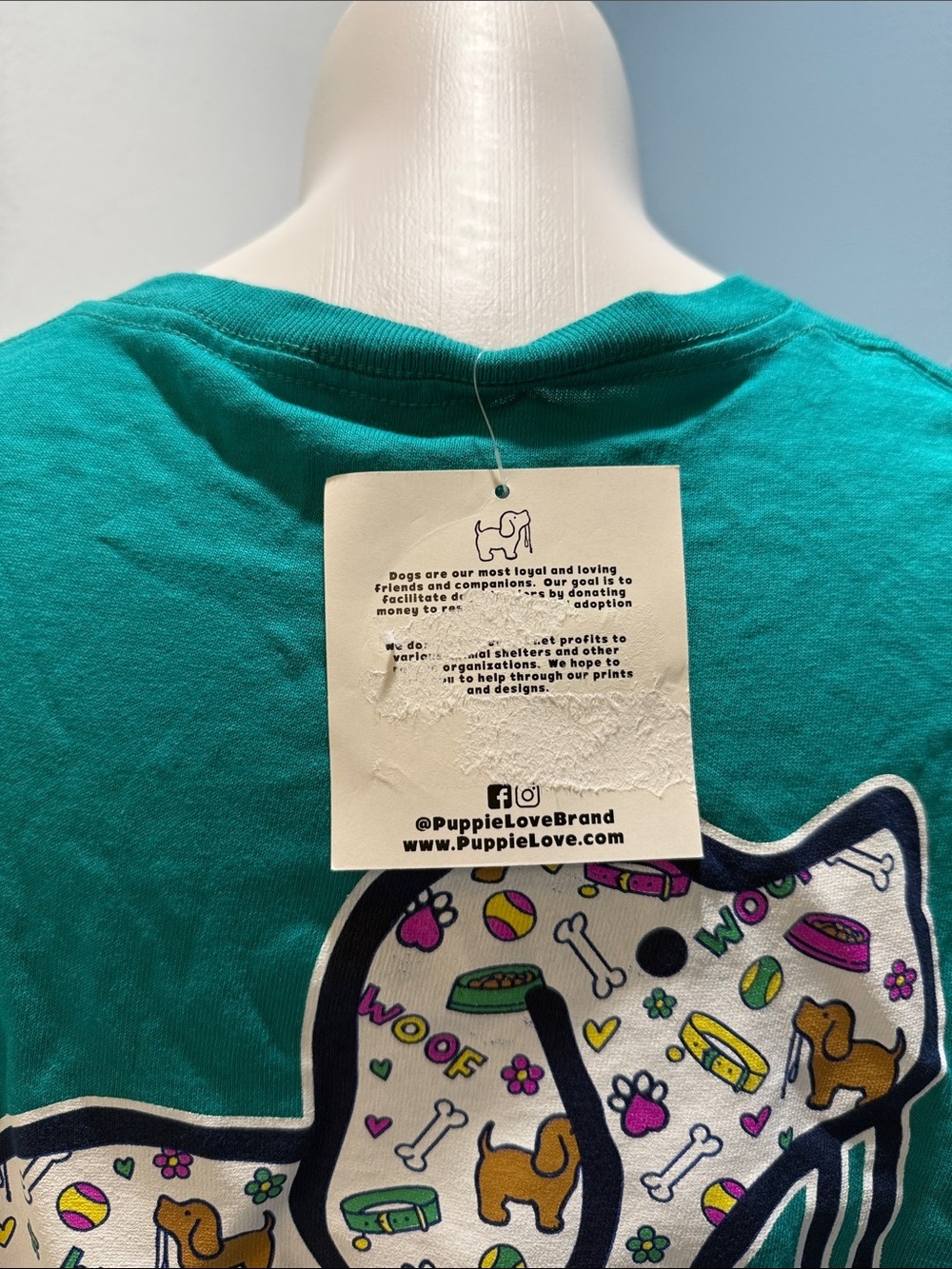 Puppie Love Teal "Dog Mom" Long-Sleeve Tee - Picture 2 of 4